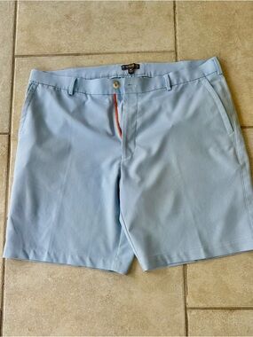 Peter Millar Light Blue Houndstooth Golf Performance Shorts - 8.5 inch inseam